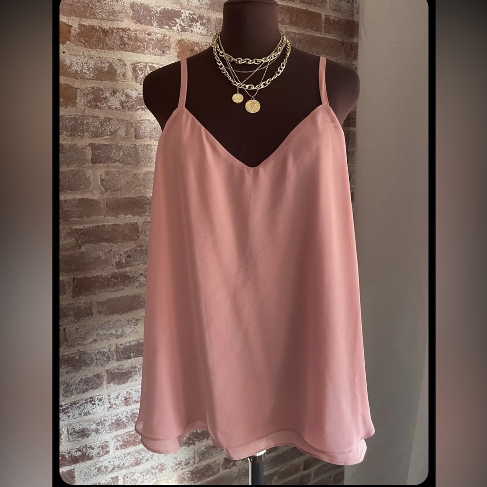 Torrid Size 0 (XL) Pink Rose colored Sophie Chiffon Swing Cami.
